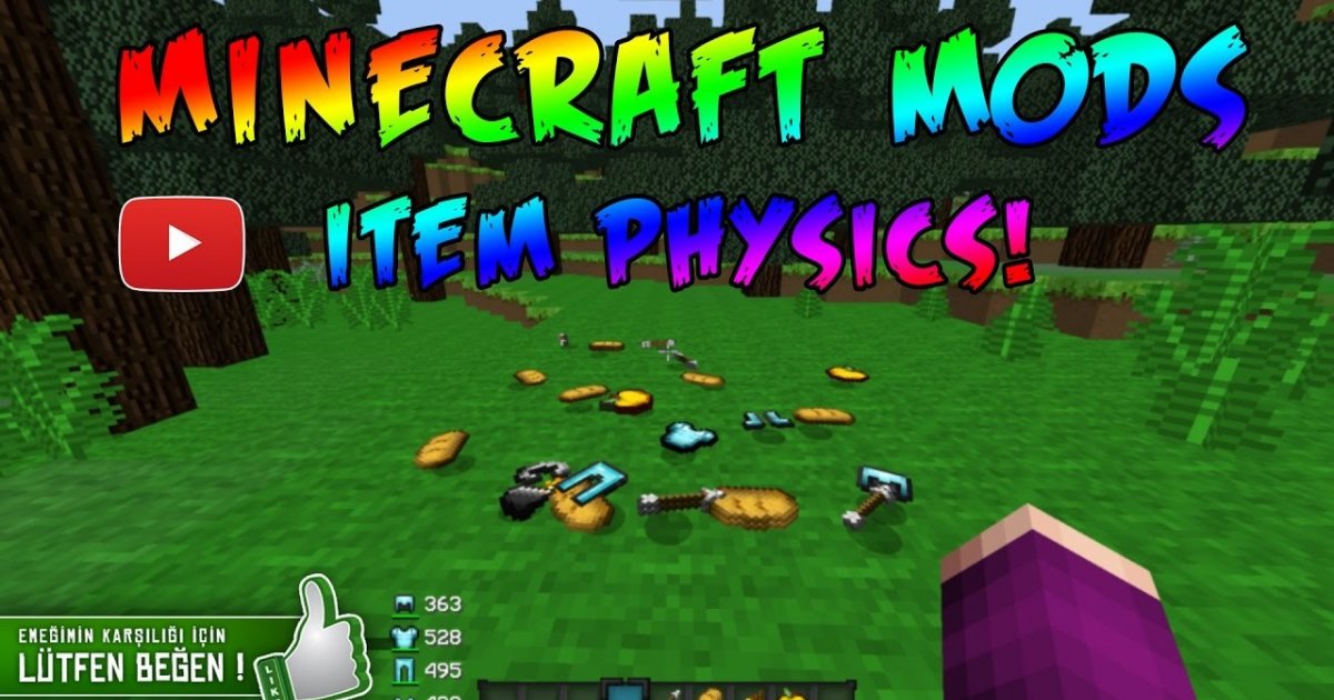 MİNECRAFT İTEM ATMA MODU ! (ITEM PHYSICS MOD !) +800 Likes 