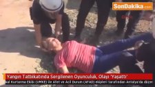Deprem Tatbikatında Rolüne Kaptırıp Bayılan Kadın
