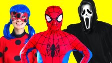Mucize Uğur Böceği ve Örümcek Adam Korku Filmi Seyrediyor! Scream Joker Spiderman Ladybug