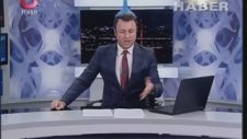 Flash Tv'de Kafasında Huni İle Ana Haberi Sunan Sunucu