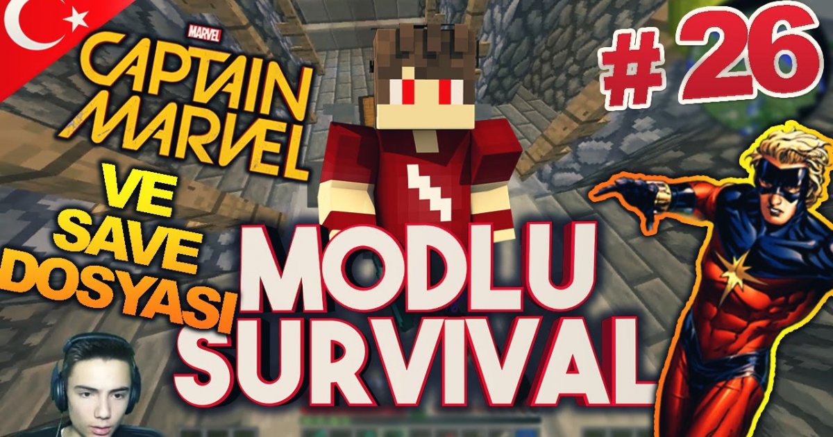 Minecraft Modlu Survival - Bölüm 26 - Save Dosyası Ve Captain Marvel