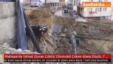 Maltepe'de İstinat Duvarı Çöktü! Otomobil Çöken Alana Düştü, 7 Katlı Bina Boşaltıldı