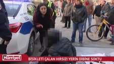 Bisikletini Çalan Hırsızı Yerin Dibine Sokan Kadın