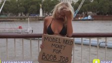 İnsanlardan Memelerini Büyütmek İçin Para İsteyen Model
