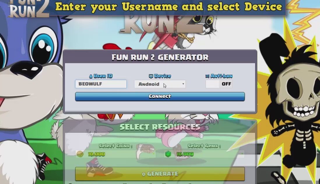 fun run arena gems and coins generator