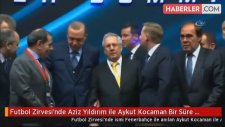 Futbol Zirvesi'nde Aziz Yıldırım İle Aykut Kocaman Bir Süre Sohbet Etti