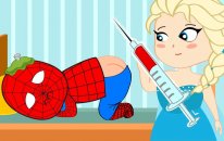 Frozen Elsa İnjection Spiderman | Superheroes Finger Family Nursery Rhymes