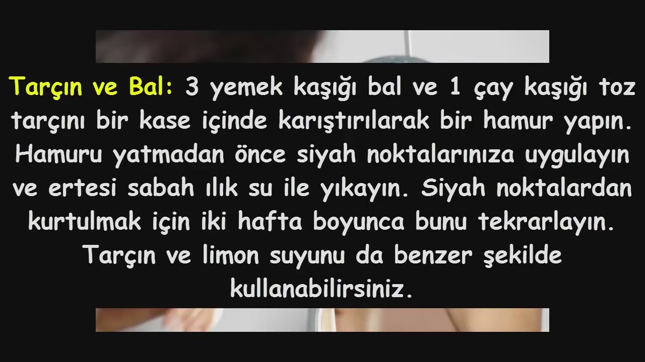 Tarçınlı siyah nokta maskesi Tarçınlı siyah nokta maskesi