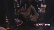 Kyle Lowry'nin dizinden sakatlandığı an