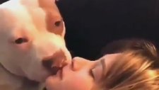 Köpekle Öpüşen Kadın