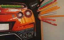 Detay Çizimi Nissan Skyline GTR R35 | Speed Drawing
