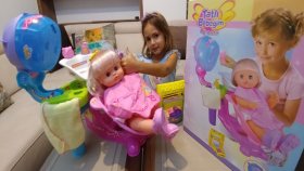 Elif Kuaför Oldu Tatlı Bebeğin Saçlarını Yapıyor, Eğlenceli Çocuk Videosu