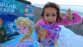 Plajda havludan hamak yaptık , Elsa çanta ve Karlar ülkesi elsa dergi açtık
