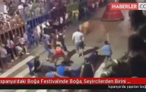 İspanya'daki Boğa Festivalinde Boğa, Seyircilerden Birini Boynuzladı