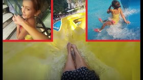 Lera Çok Korkuyor , Elif Lerayı Kaydırak İçin Zorluyor Kemer Aquaparkta Kaydıraklarda Kopmaca